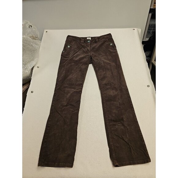 L.O.G.G. H&M Women's  Stretch Corduroy Pants Size 12 Brown Boho Detailed Buttons - Picture 1 of 6